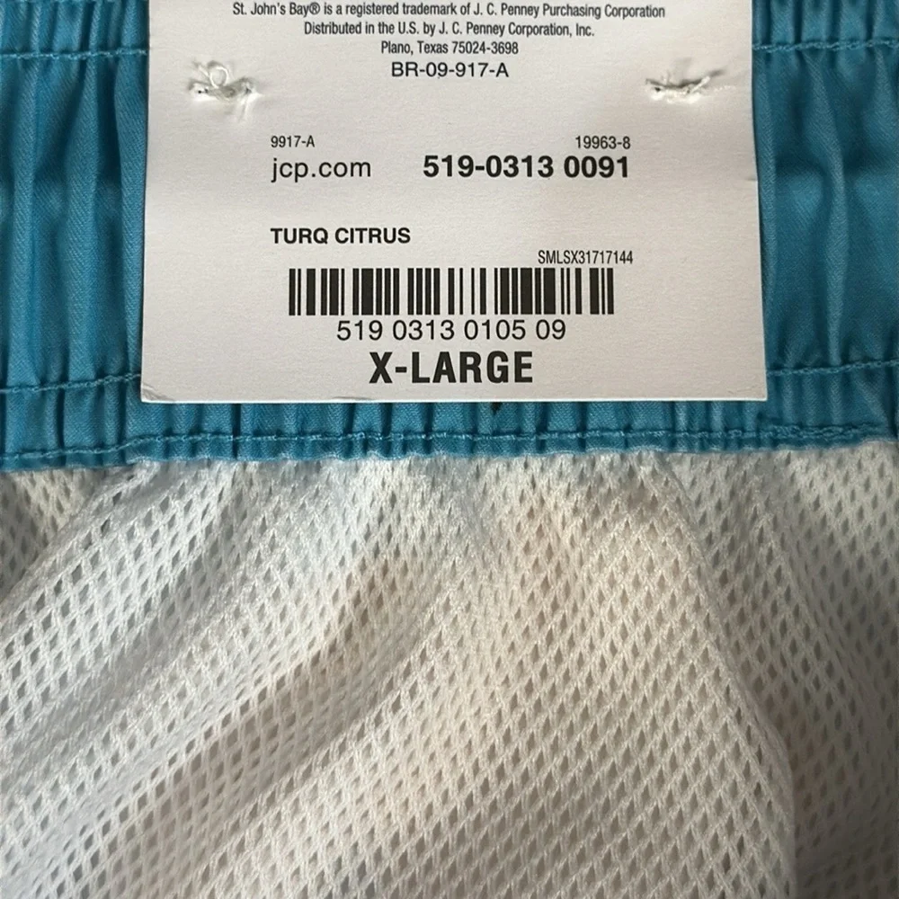 NWT St John's Bay Oranges Print Men's Swim Trunks Shorts with Mesh Liner Size XL